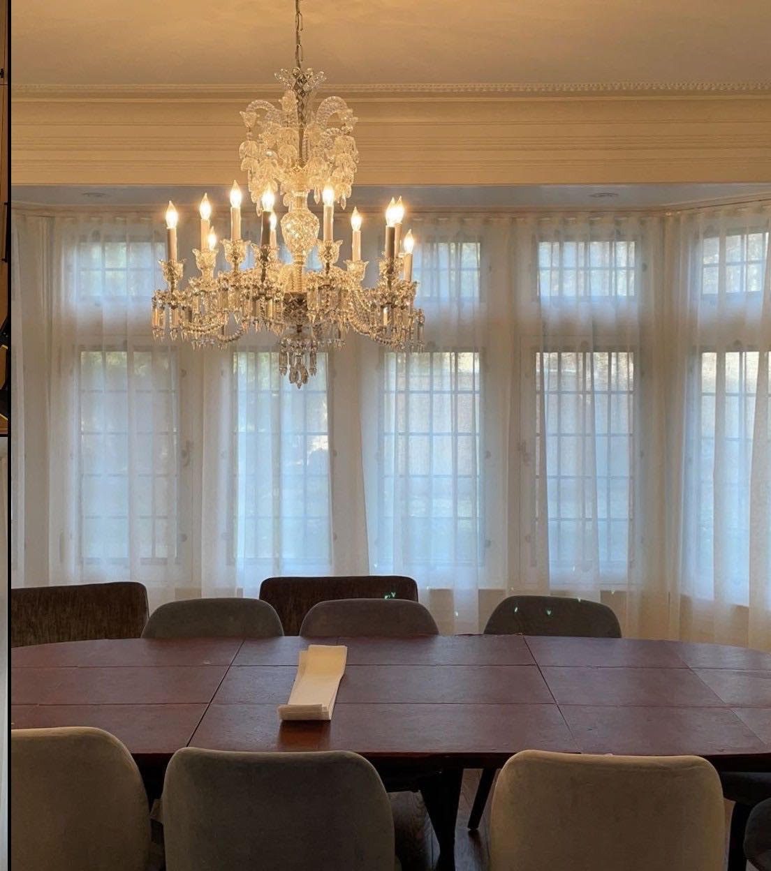 Dining room with sheers