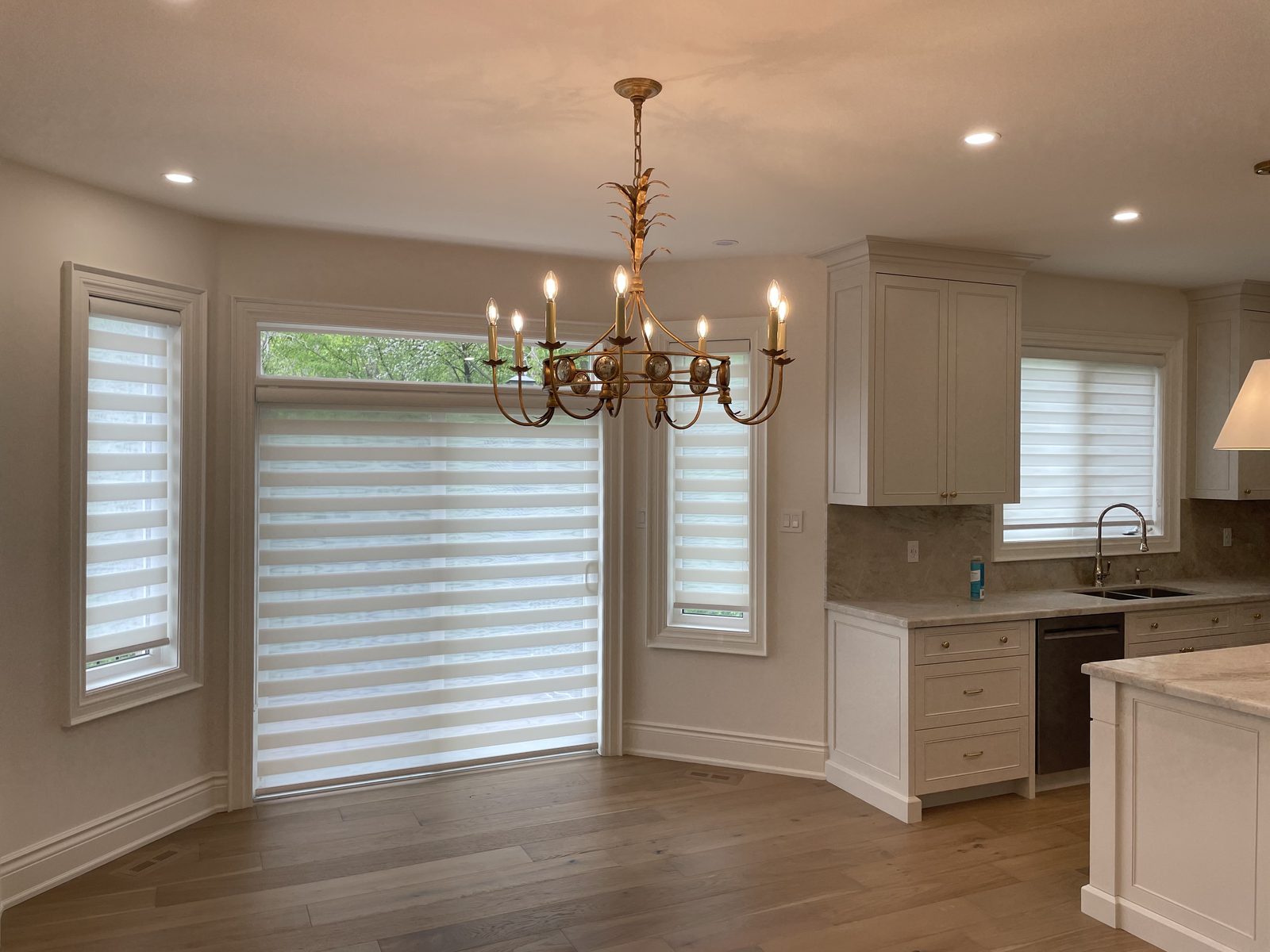 Kitchen with zebra blinds